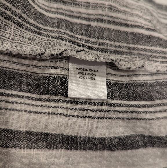 Anthropologie Drew Striped Rayon Linen Tie Waist Dress Medium - Picture 7 of 8